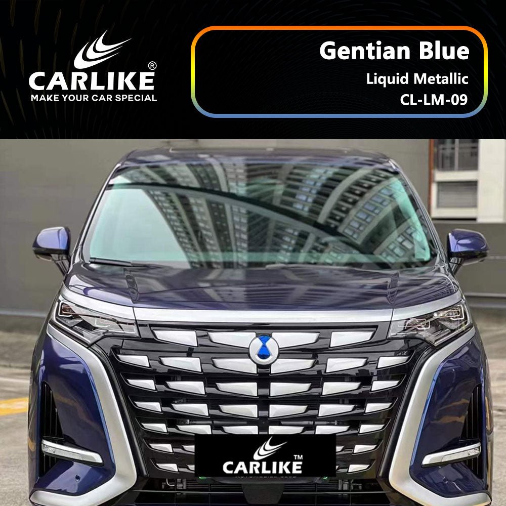 CARLIKE CL-LM-09P Liquid Metallic Gentian Blue Vinyl PET Liner - CARLIKE WRAP