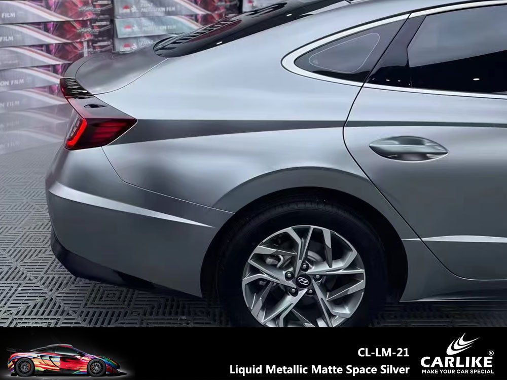 CARLIKE CL-LM-21 Liquid Metallic Matte Space Silver Vinyl - CARLIKE WRAP