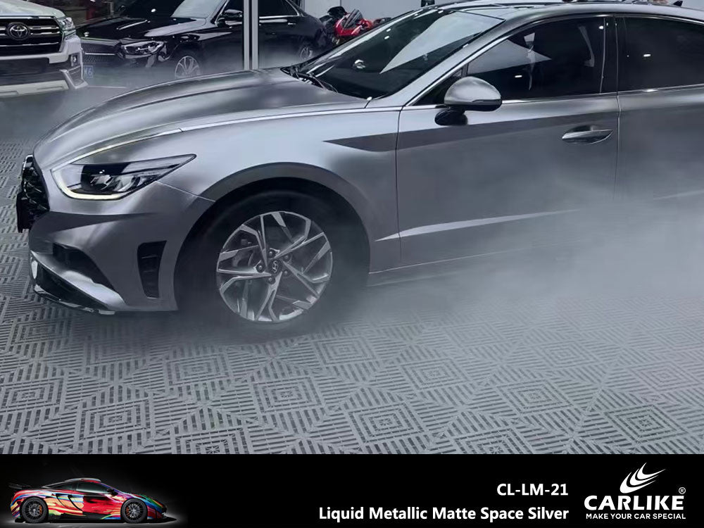CARLIKE CL-LM-21 Liquid Metallic Matte Space Silver Vinyl - CARLIKE WRAP