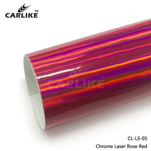CARLIKE CL-LS-05 Vinilo Chrome Laser Neo Holográfico Rosa Rojo