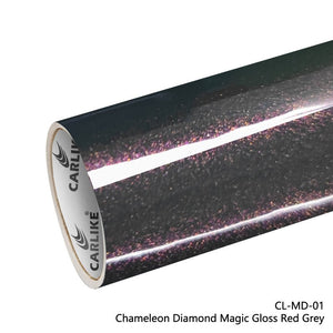 CARLIKE CL-MD-01 Chameleon Diamond Magic Gloss Rojo Gris Vinilo