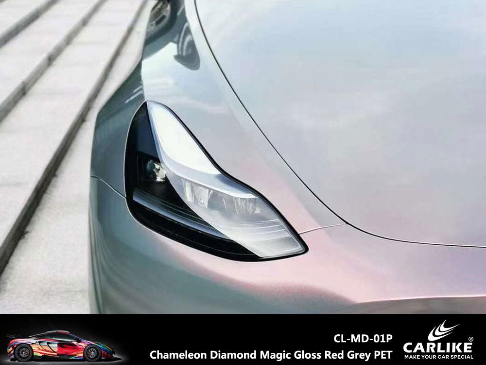 CARLIKE CL-MD-01 Chameleon Diamond Magic Gloss Red Grey Vinyl - CARLIKE WRAP