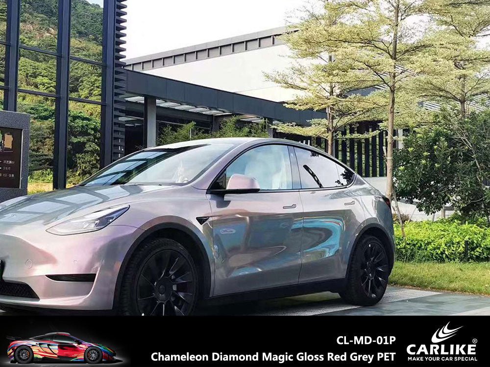 CARLIKE CL-MD-01 Chameleon Diamond Magic Gloss Red Grey Vinyl - CARLIKE WRAP
