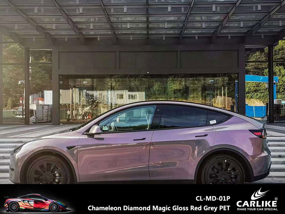 Chameleon Diamond Magic Gloss Red Grey Vinyl for Car Wrapping
