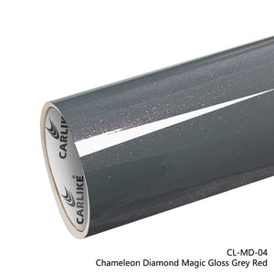 CARLIKE CL-MD-04 Chameleon Diamond Magic Gloss Grey Red Vinyl - CARLIKE WRAP