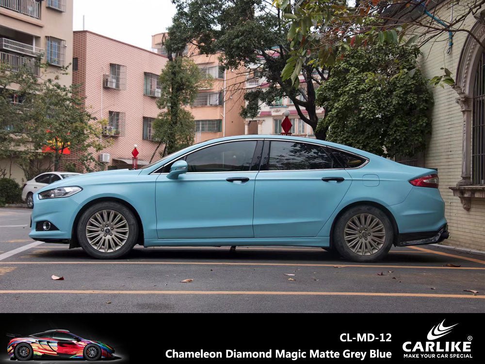 CARLIKE CL-MD-12 Chameleon Diamond Magic Matte Grey Blue Vinyl - CARLIKE WRAP