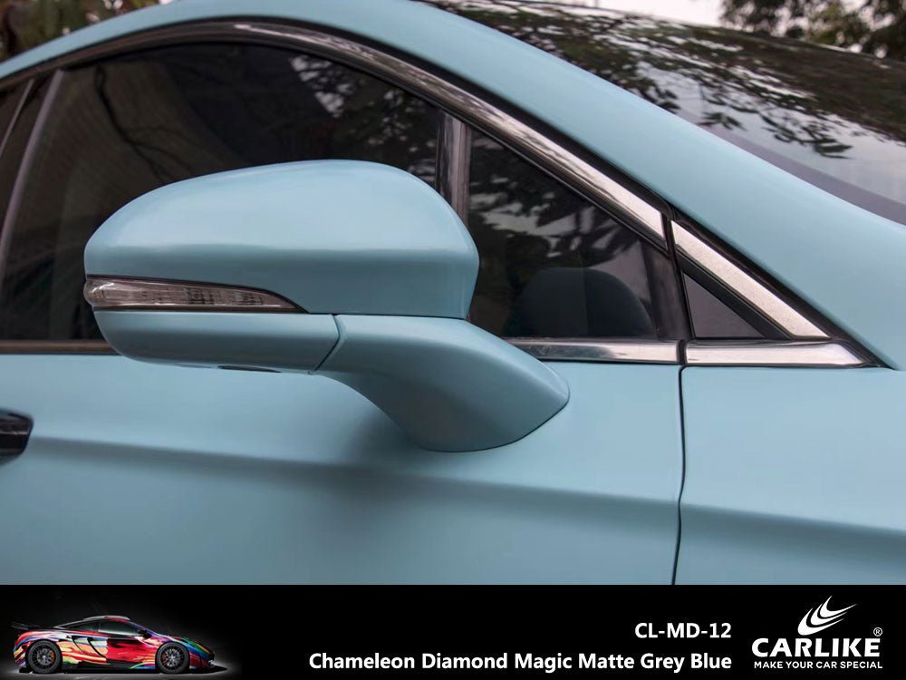 CARLIKE CL-MD-12 Chameleon Diamond Magic Matte Grey Blue Vinyl - CARLIKE WRAP