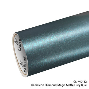 CARLIKE CL-MD-12 Chameleon Diamond Magic Matte Grey Blue Vinyl - CARLIKE WRAP