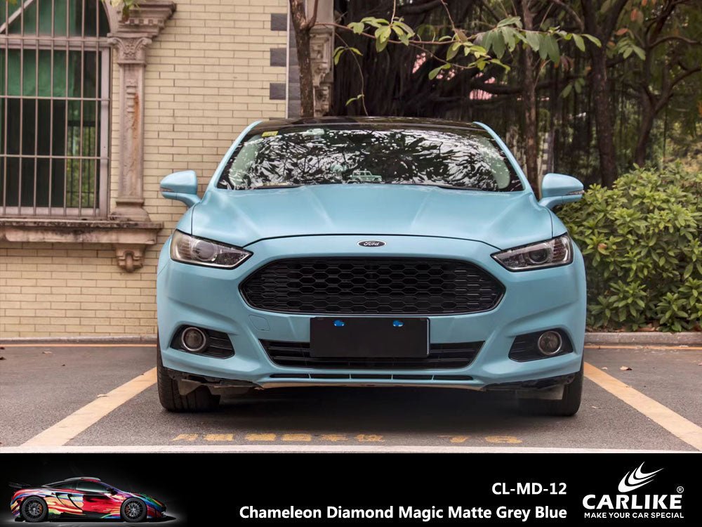 CARLIKE CL-MD-12 Chameleon Diamond Magic Matte Grey Blue Vinyl - CARLIKE WRAP