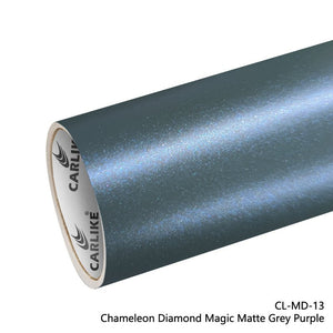 CARLIKE CL-MD-13 Chameleon Diamond Magic Matte Grey Purple Vinyl - CARLIKE WRAP