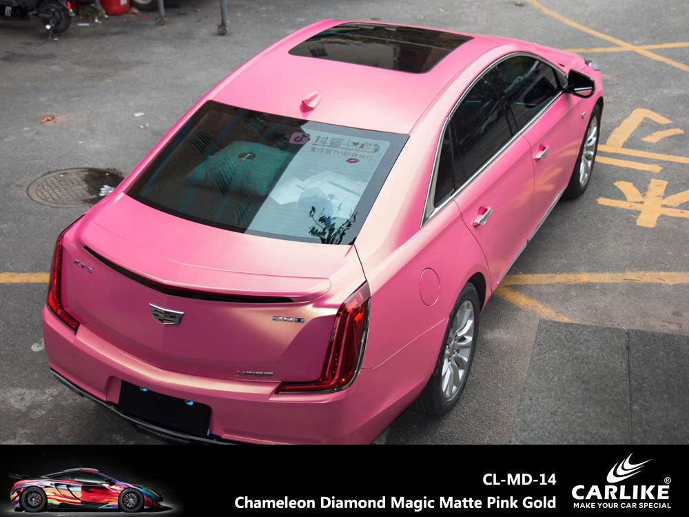 CARLIKE CL-MD-14 Chameleon Diamond Magic Matte Pink Gold Vinyl - CARLIKE WRAP