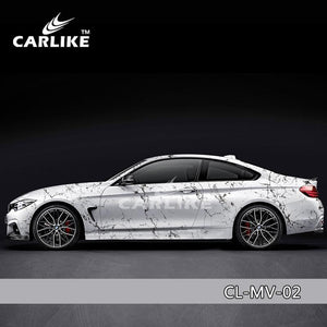 CARLIKE CL-MV-02 Printed Marble White Vinyl Car Wrap