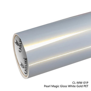CARLIKE CL-MW-01P Pearl Magic Gloss White Gold Vinyl PET Liner - CARLIKE WRAP
