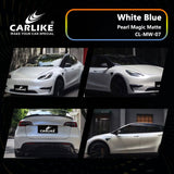 CARLIKE CL-MW-07 Pearl Magic Matte White Blue Vinyl - CARLIKE WRAP