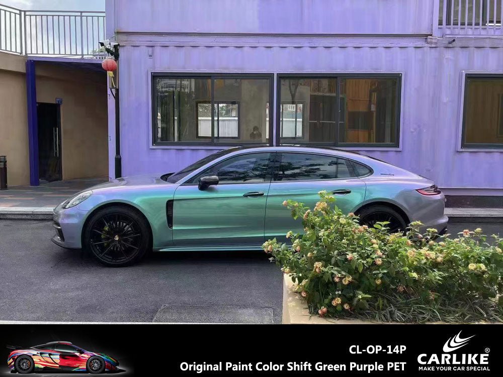 CARLIKE CL-OP-14P Original Paint Color Shift Green Purple Vinyl PET Liner - CARLIKE WRAP