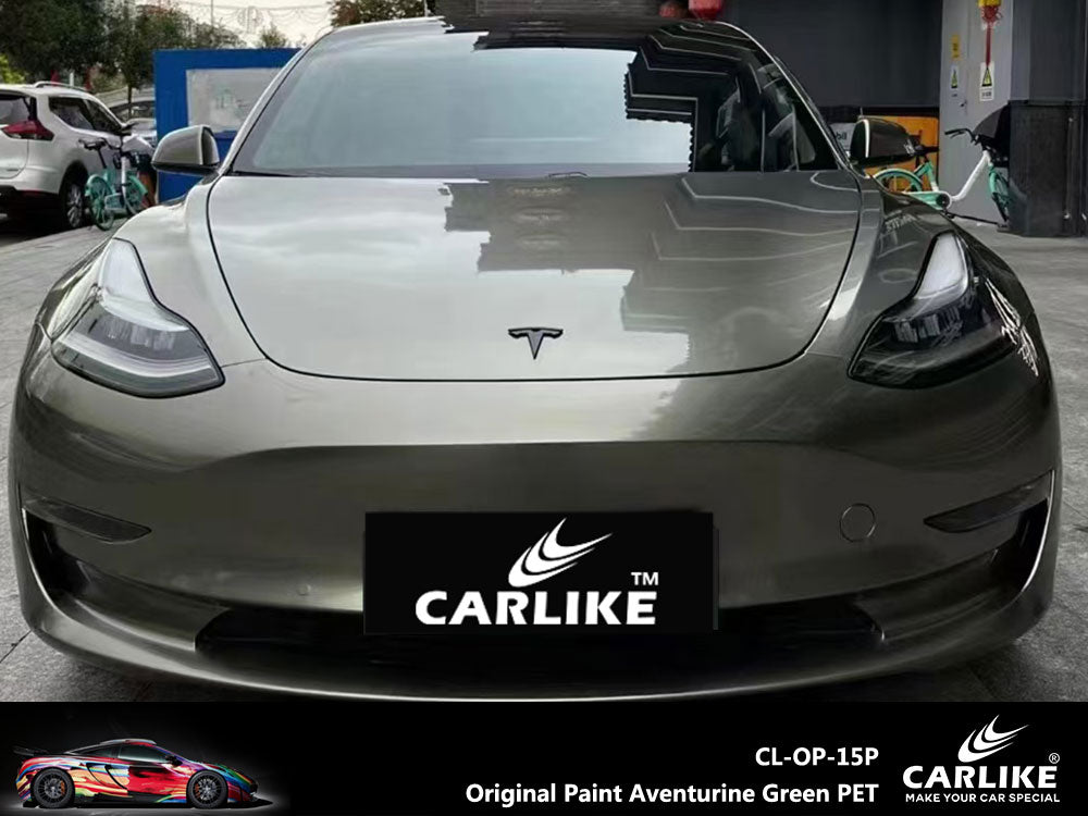 CARLIKE CL-OP-15P Original Paint Aventurine Green Vinyl PET Liner - CARLIKE WRAP