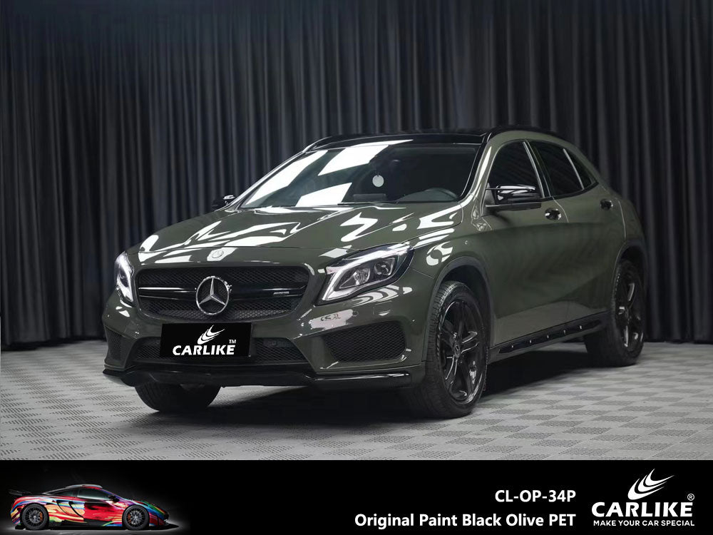 CARLIKE CL-OP-34P Original Paint Black Olive Vinyl PET Liner - CARLIKE WRAP