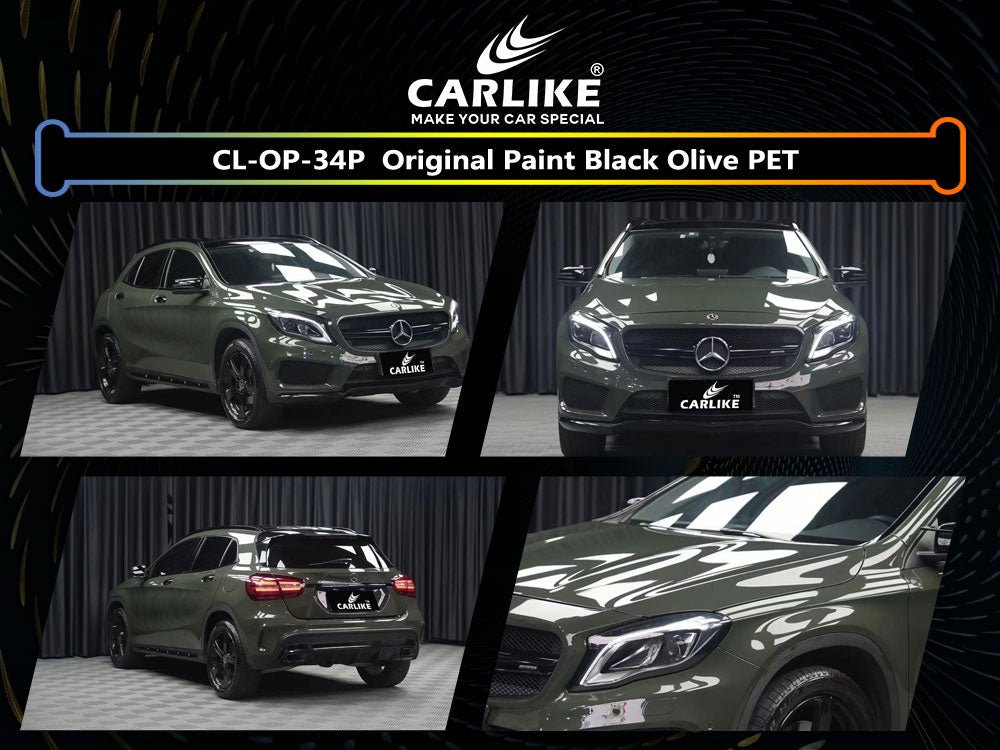 CARLIKE CL-OP-34P Original Paint Black Olive Vinyl PET Liner - CARLIKE WRAP