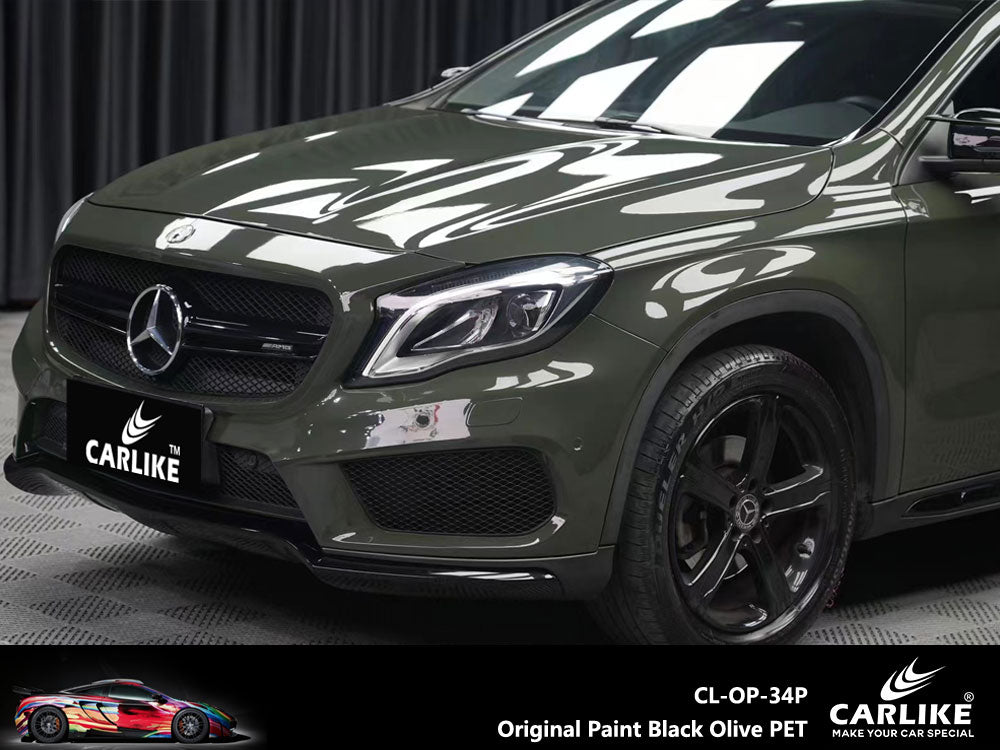 CARLIKE CL-OP-34P Original Paint Black Olive Vinyl PET Liner - CARLIKE WRAP