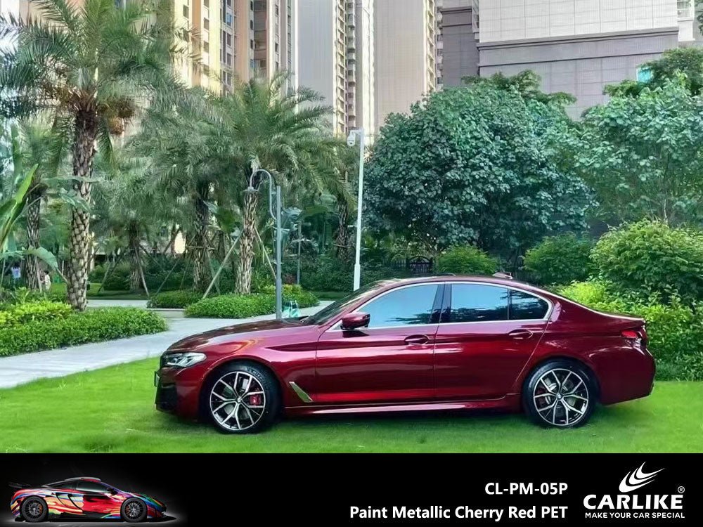 CARLIKE CL-PM-05P Paint Metallic Cherry Red Vinyl PET Liner - CARLIKE WRAP