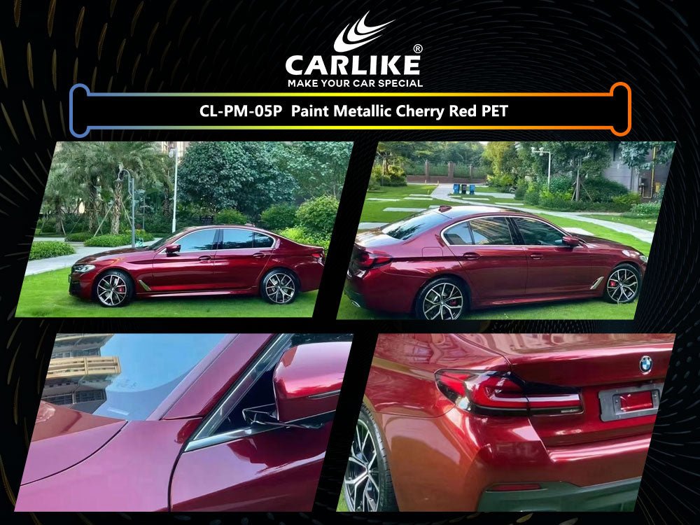 CARLIKE CL-PM-05P Paint Metallic Cherry Red Vinyl PET Liner - CARLIKE WRAP