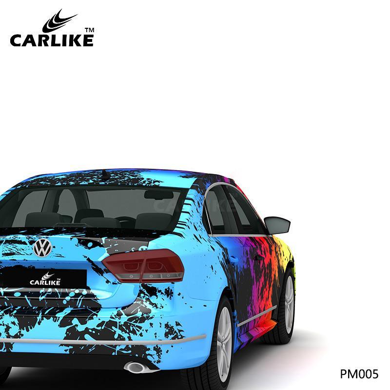 CARLIKE CL-PM010 Red and Black Splash-ink High-precision Printing  Customized Car Vinyl Wrap