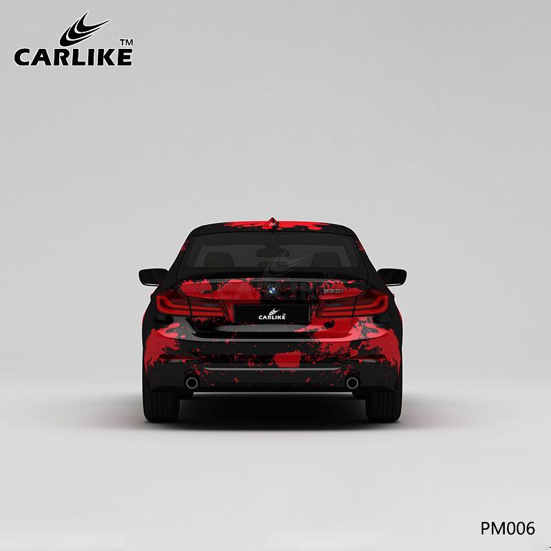 CARLIKE CL-PM006 Black and Red Splash-ink High-precision Printing Customized Car Vinyl Wrap - CARLIKE WRAP