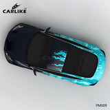 CARLIKE CL-PM009 Black and Blue Splash-ink High-precision Printing Customized Car Vinyl Wrap - CARLIKE WRAP