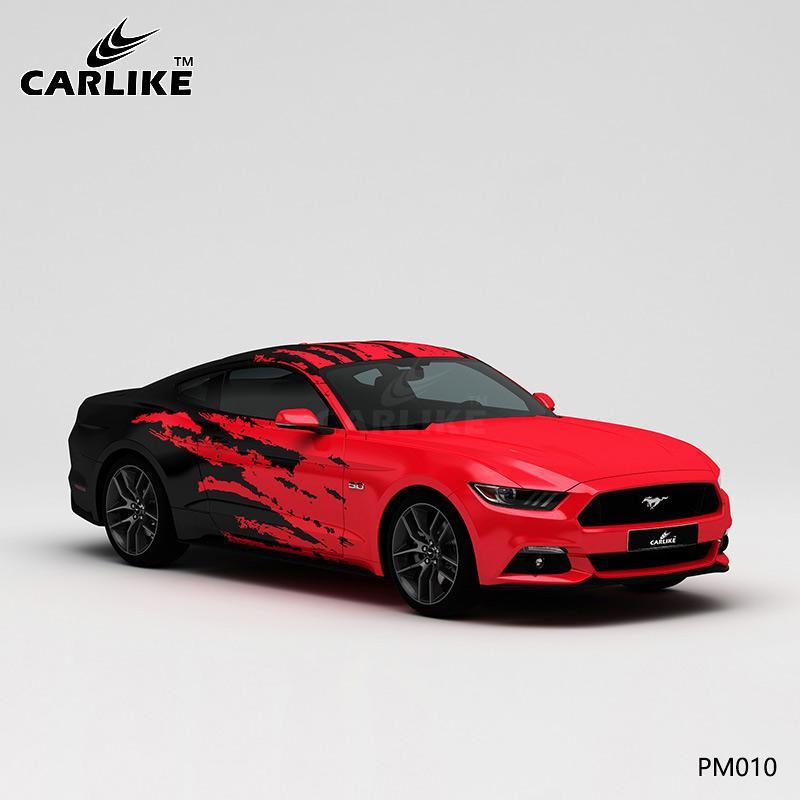 CARLIKE CL-PM010 Red and Black Splash-ink High-precision Printing Customized Car Vinyl Wrap - CARLIKE WRAP