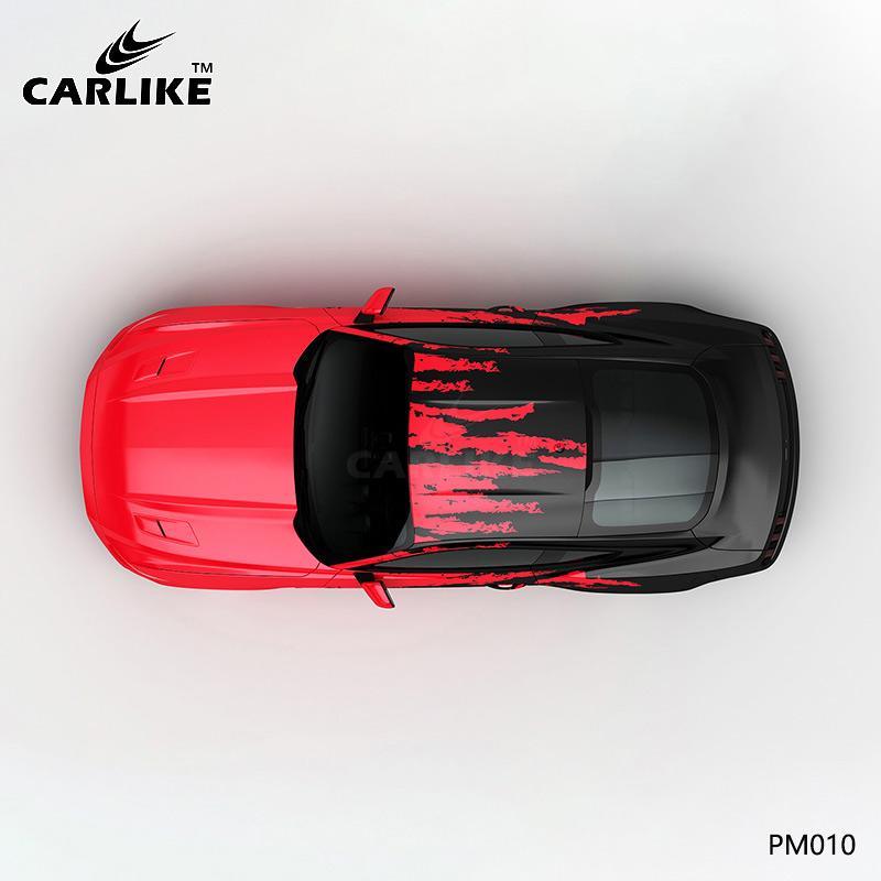 CARLIKE CL-PM010 Red and Black Splash-ink High-precision Printing Customized Car Vinyl Wrap - CARLIKE WRAP
