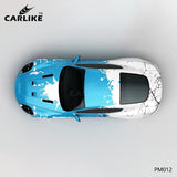 CARLIKE CL-PM012 Blue and White Splash-ink High-precision Printing Customized Car Vinyl Wrap - CARLIKE WRAP