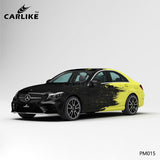 CARLIKE CL-PM015 Black and Yellow Distressed Splash-ink High-precision Printing Customized Car Vinyl Wrap - CARLIKE WRAP
