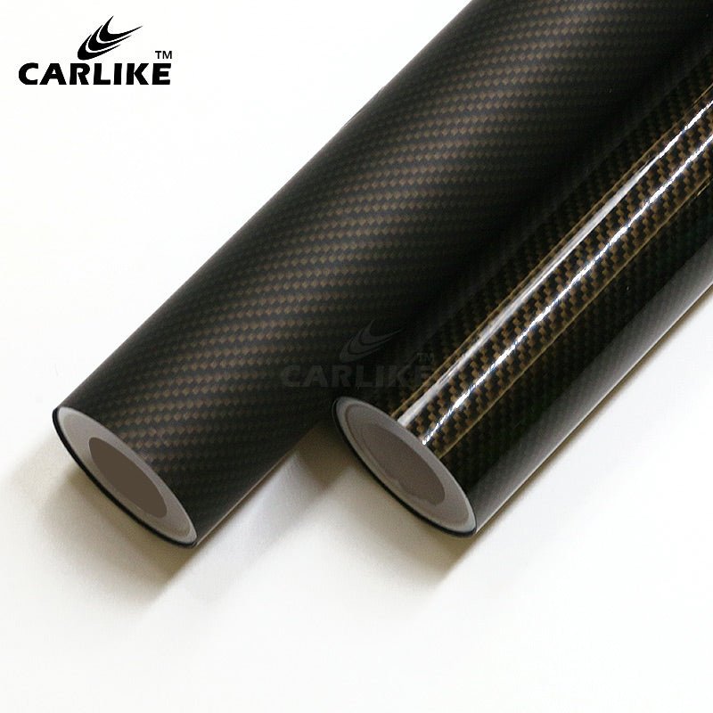 CARLIKE CL-RCF-01 REAL CARBON FIBER MATTE GOLD/BLACK PET VINYL - CARLIKE WRAP