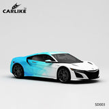 CARLIKE CL-SD003 Pattern White and Blue Plaid High-precision Printing Customized Car Vinyl Wrap - CARLIKE WRAP