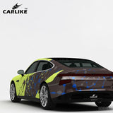 CARLIKE CL-SD013 Pattern Green and Gray Grid Splash-ink High-precision Printing Customized Car Vinyl Wrap - CARLIKE WRAP