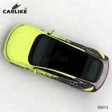 CARLIKE CL-SD013 Pattern Green and Gray Grid Splash-ink High-precision Printing Customized Car Vinyl Wrap - CARLIKE WRAP