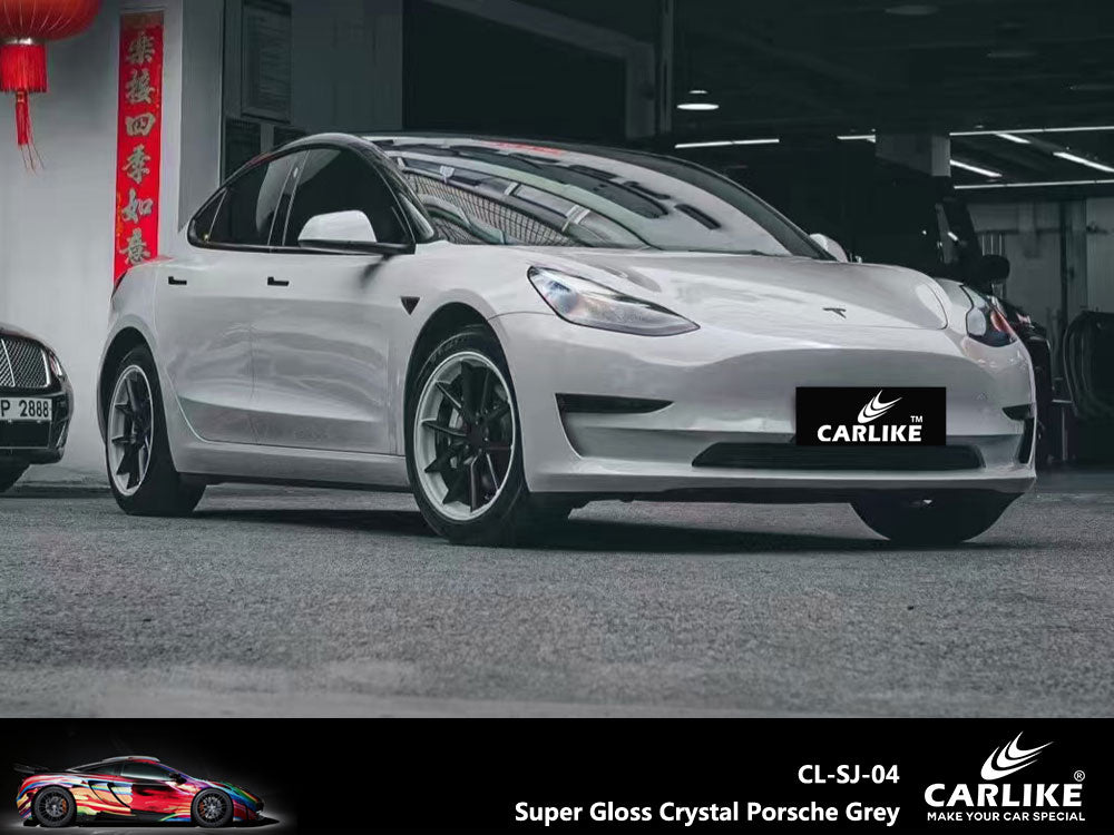 CARLIKE CL-SJ-04 Super Gloss Crystal Porsche Grey Vinyl - CARLIKE WRAP