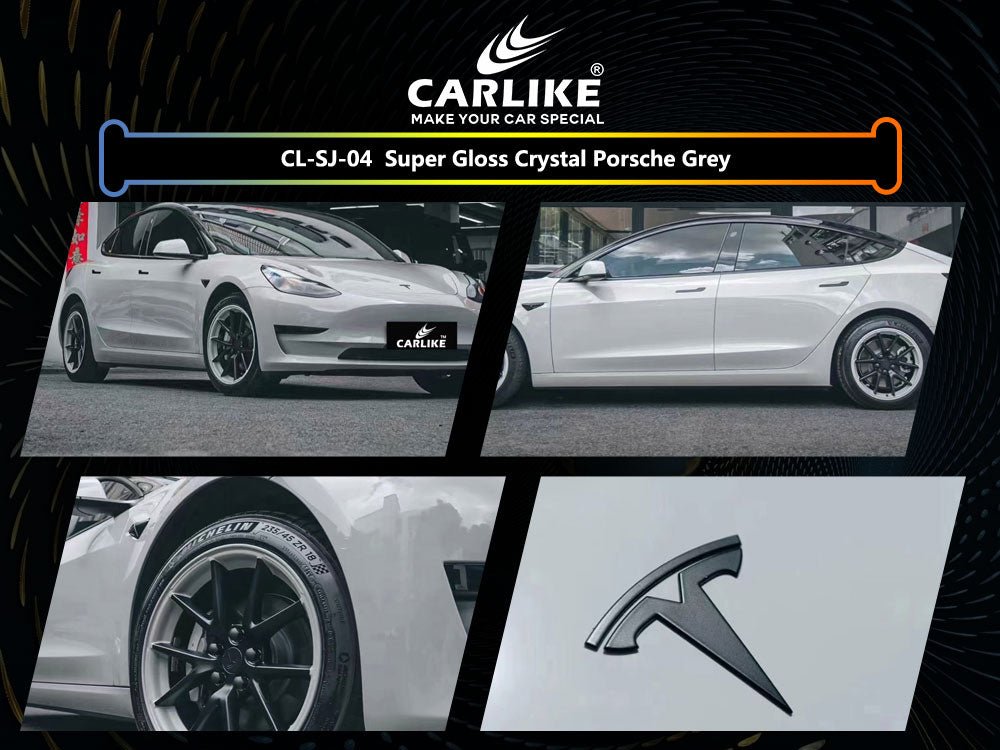 CARLIKE CL-SJ-04 Super Gloss Crystal Porsche Grey Vinyl - CARLIKE WRAP