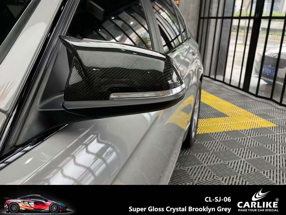 CARLIKE CL-SJ-06P Super Gloss Crystal Brooklyn Grey Vinyl PET Liner - CARLIKE WRAP