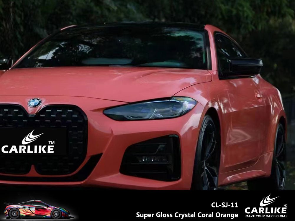 CARLIKE CL-SJ-11 Super Gloss Crystal Coral Orange Vinyl - CARLIKE WRAP