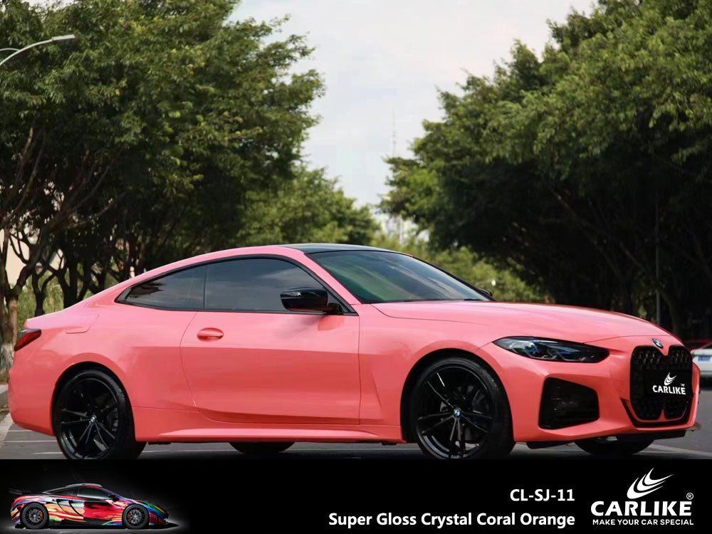 CARLIKE CL-SJ-11 Super Gloss Crystal Coral Orange Vinyl - CARLIKE WRAP