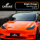 CARLIKE CL-SJ-12P Super Gloss Crystal Bright Orange Vinyl PET Liner - CARLIKE WRAP