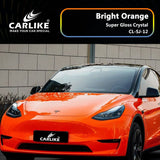 CARLIKE CL-SJ-12P Super Gloss Crystal Bright Orange Vinyl PET Liner - CARLIKE WRAP