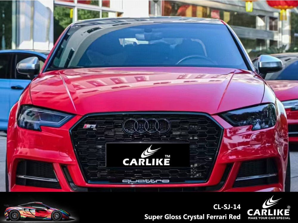 CARLIKE CL-SJ-14 Super Gloss Crystal Ferrari Red Vinyl - CARLIKE WRAP