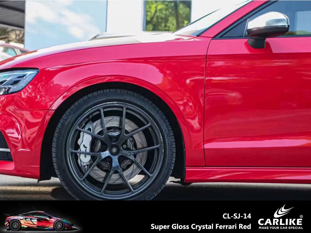 CARLIKE CL-SJ-14 Super Gloss Crystal Ferrari Red Vinyl - CARLIKE WRAP