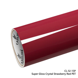 CARLIKE CL-SJ-15P Super Gloss Crystal Strawberry Red Vinyl PET Liner - CARLIKE WRAP