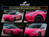 CARLIKE CL-SJ-15P Super Gloss Crystal Strawberry Red Vinyl PET Liner - CARLIKE WRAP