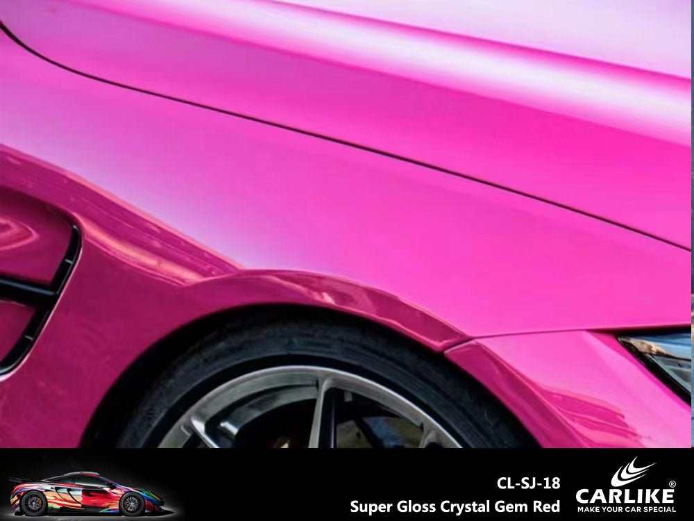 Super Gloss Crystal Gem Red PET Vinyl PET Liner Factory Price – CARLIKE WRAP