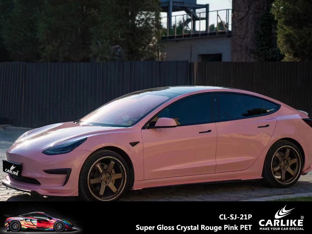 CARLIKE CL-SJ-21P Super Gloss Crystal Rouge Pink Vinyl PET Liner - CARLIKE WRAP