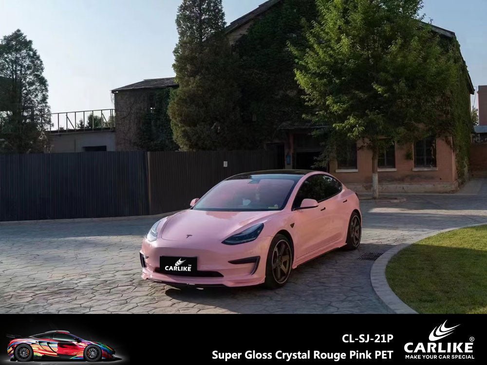 CARLIKE CL-SJ-21P Super Gloss Crystal Rouge Pink Vinyl PET Liner - CARLIKE WRAP